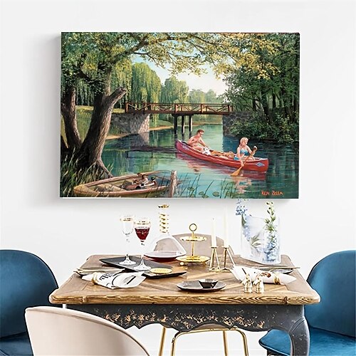 

1pc Sommer Wald Malerei Leinwand Ozean schwimmen Sand Wandkunst Posterdruck für moderne Wohnzimmer Wohnkultur ungerahmt