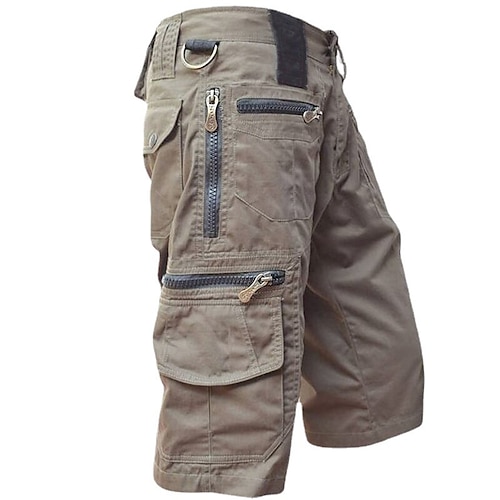 

Men's Tactical Shorts Cargo Shorts Capri Pants Zipper Pocket Multi Pocket Plain Comfort Wearable Calf-Length Casual Daily Holiday 100% Cotton Sports Fashion Black Light Green