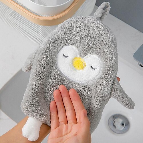 

Toalla absorbente con forma de pingüino, toalla de mano, toalla de mano de baño bonita colgante