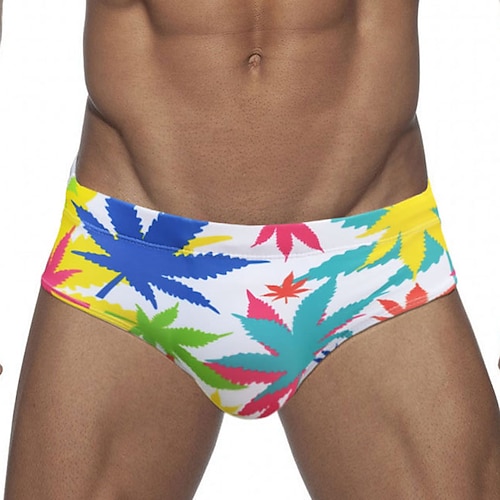 

Hombre Bañadores Pantalones de Natación Pantalón corto Calzoncillos de natación Estampado Hoja Comodidad Transpirable Exterior Diario Noche Deportes Hawaiano Blanco