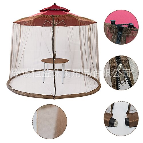 

Parasol moustiquaire extérieur parapluie romain net couverture avec fermeture éclair anti-moustique parapluie net couverture cour anti-moustique gaze