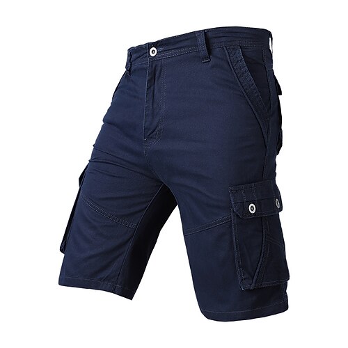 

Herren Cargo Shorts Kurze Hosen Kurze Hose für Wanderer Tasche Glatt Komfort Atmungsaktiv Outdoor Täglich Ausgehen Modisch Brautkleider schlicht Schwarz Blau