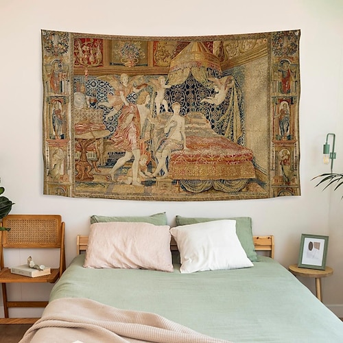 

Tapiz de pared con pintura medieval victoria art decor manta cortina colgante hogar dormitorio sala de estar decoración