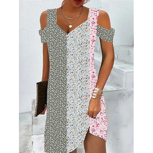 

Women's Casual Dress Sundress Summer Dress Graphic Floral Print Crew Neck Midi Dress Fashion Classic Daily Holiday Sleeveless Regular Fit White Blue Gray Summer Spring S M L XL XXL