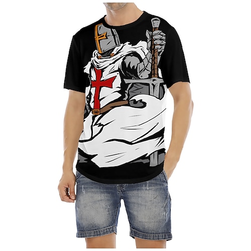 

El último templario cruzado Caballeros templarios Cruzado T-Shirt Dibujos Manga Anime Gráfico Camiseta Para Hombre Mujer Unisexo Adulto Impresión 3D 100% Poliéster Casual Diario