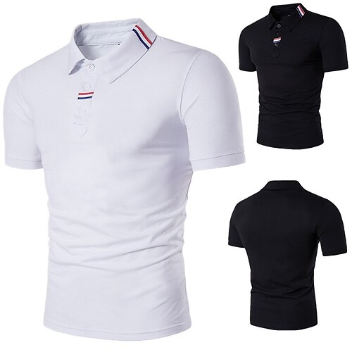 

Per uomo POLO Camicia da golf Golf Informale Per eventi Bavero Classico Manica corta Di tendenza Essenziale Liscio Pulsante Estate Standard Nero Bianco POLO