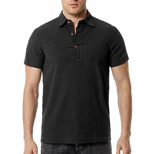 

Per uomo camicia di lino Camicia Camicia estiva Camicia da spiaggia Nero Bianco Cachi Manica corta Liscio Bavero Primavera estate Hawaiano Per eventi Abbigliamento Tasche