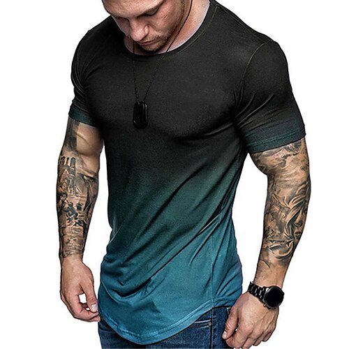 

Per uomo maglietta Gradiente Girocollo Sport Da mare Maniche corte Stampa Abbigliamento Di tendenza Essenziale Informale