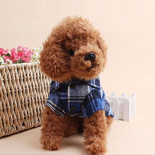 

Pet Clothing Dog Plaid Shirt Foreign Trade Trend Brand Pet Plaid Shirt Spring/summer Casual And Versatile Plaid Shirt