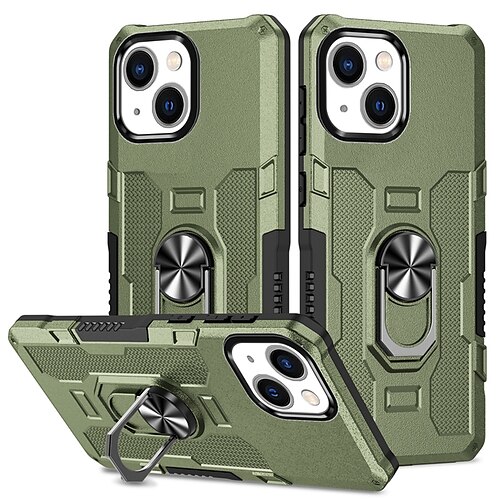 

telefono Custodia Per Apple Per retro iPhone 14 Pro Max Plus 13 12 11 X XR XS 8 7 Cornice antiurto Supporto ad anello Protezione di grado militare Geometrica Armatura TPU PC