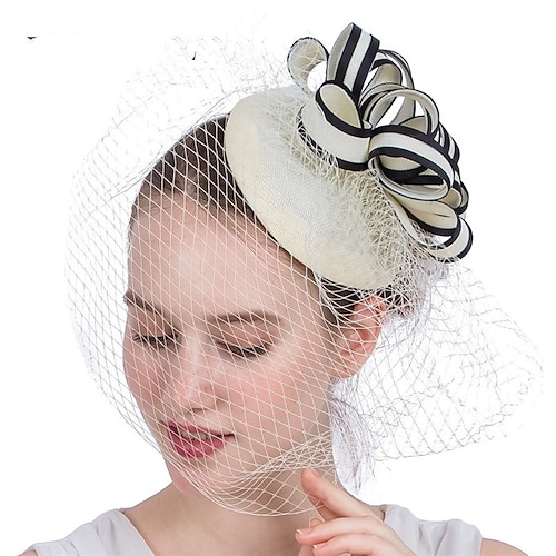 

fascinators Tessuto Kentucky Derby Corsa di cavalli Retrò Elegante Con Tulle Copricapo Copricapo