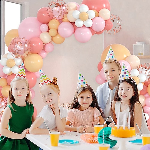 

130pcs - Retro Balloon Chain Set with Ins Style Theme Party Scene Decoration Birthday Wedding Decoration