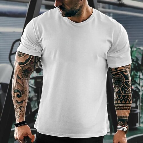 

Per uomo Plus Size Grande Alto maglietta Magliette Girocollo Nero Bianco Maniche corte Esterno Per uscire Di base Semplice / Solido Abbigliamento Misto cotone Moda Informale Top