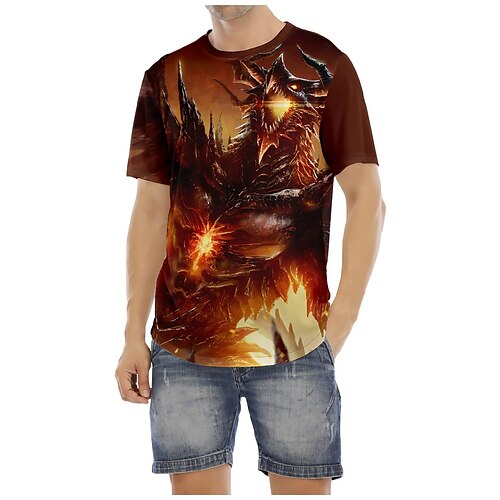 

Donjons Dragons Gragon Manches Ajustées Animé Art graphique Tee-shirt Pour Homme Femme Unisexe Adulte Impression 3D 100 % Polyester Casual Quotidien