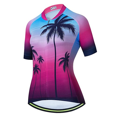 

21Grams Women's Cycling Jersey Short Sleeve Bike Top with 3 Rear Pockets Mountain Bike MTB Road Bike Cycling Breathable Moisture Wicking Quick Dry Reflective Strips Pink Sports Clothing Apparel
