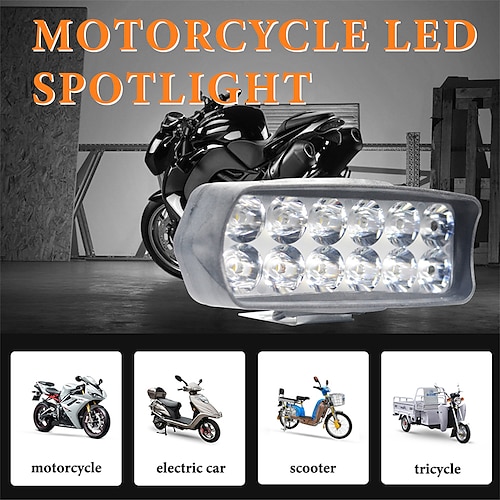 

1 pz fari moto led bianco super luminoso 12led luce anteriore funzionante moto fendinebbia 1600lm faretto scooter