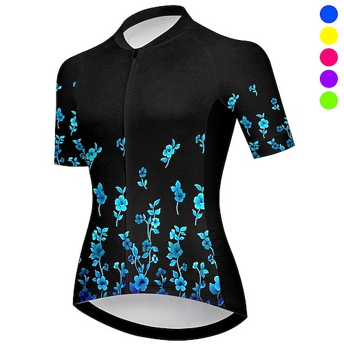 

21Grams Mulheres Camisa para Ciclismo Manga Curta Moto Blusas com 3 bolsos traseiros Ciclismo de Montanha Ciclismo de Estrada Respirável Pavio Humido Secagem Rápida Tiras Refletoras Amarelo Rosa