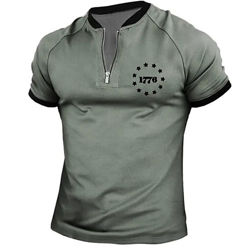 

Herre Zip Polo POLO Trøje Golftrøje Bogstaver Grafiske tryk Høj krave Sort Lysegrøn Lilla Grøn Grå udendørs Gade Langærmet Lynlås Trykt mønster Tøj Mode Gade Designer Blødt