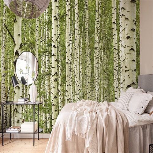 

plantas verdes papel de parede mural floresta cobertura de parede adesivo descascar e colar material removível de pvc/vinil autoadesivo/adesivo decoração de parede necessária para sala de estar