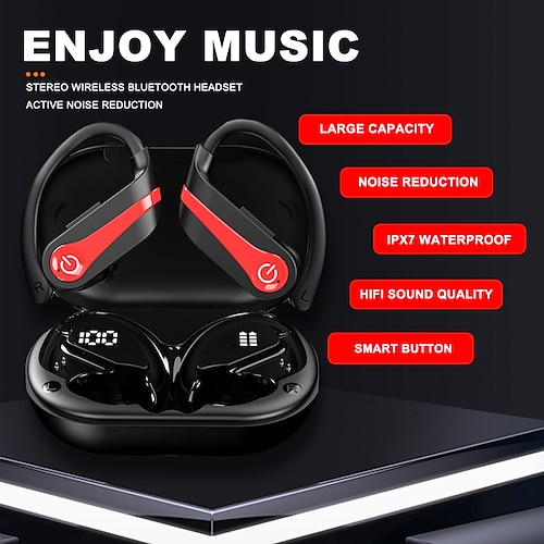 

YYK-Q63 True Wireless Headphones TWS Earbuds Ear Hook Bluetooth 5.3 Smart Touch Control LED Power Display for Apple Samsung Huawei Xiaomi MI Everyday Use Office Business Car Motorcycle Truck Driving