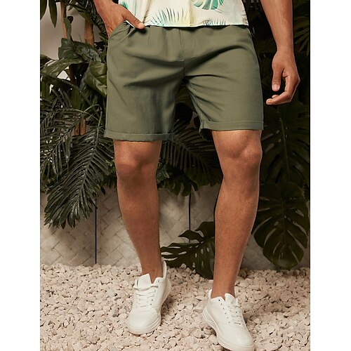 

Hombre Pantalón corto Pantalones cortos chinos Bermudas Bolsillo Plano Comodidad Transpirable Exterior Diario Noche Mezcla de Algodón Casual Verde Trébol