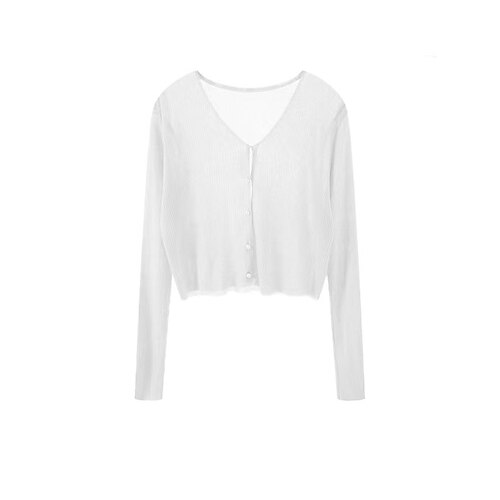 

Gilet Cardigan Maille Femme A côtes Tricoter Bouton Couleur unie Col V mode Décontractées Extérieur Intérieur manche longue Eté Printemps Noir Blanche Taille unique