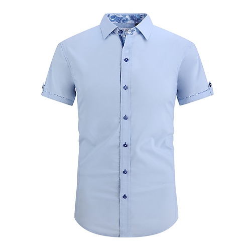 

Hombre Camisa Abotonar la camisa Camisa de verano Negro Blanco Azul Marino Azul Real Naranja Manga Corta Plano Cuello Vuelto Casual Diario Abotonar Ropa Deportes Moda Casual Cómodo