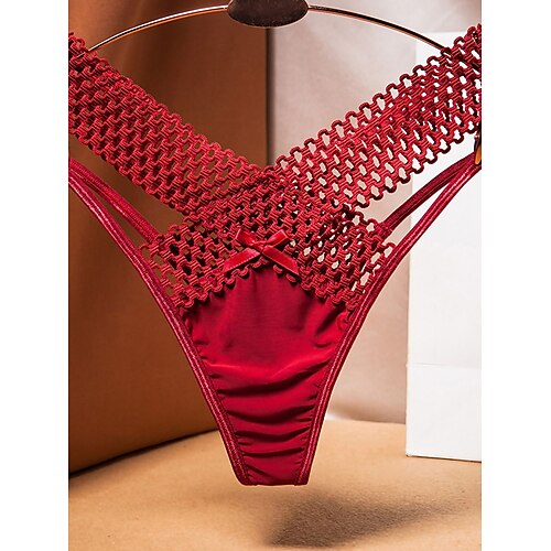 

Per donna Lingerie sensuale Mutandine Colore puro Amanti caldo Interni Da letto San Valentino Nylon Traspirante Strappato Estate Primavera Nero Bianco