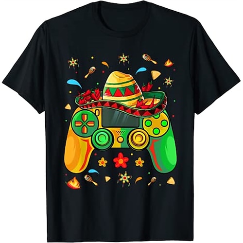 

meksikansk t-skjorte cinco de mayo fiesta t-skjorte med t-skjorte med gatestil t-skjorte for menn, kvinner unisex voksnes hot stempling 100 % bomull tilfeldig daglig