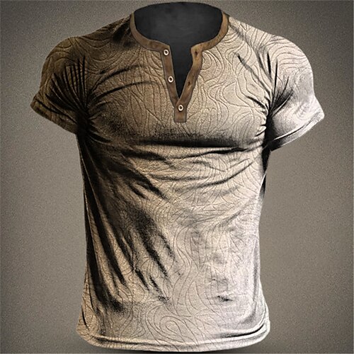 

Per uomo Camicia Henley Pop art Gradiente Henley Abbigliamento Stampa 3D Esterno Giornaliero Manica corta Bottone giù Stampa Di tendenza Originale Comodo