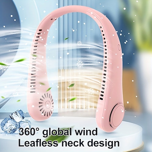 

2023NEW Leafless USB Rechargeable,3 Speed Portable Bladeless Neck Fan Hands Free Bladeless Fan, 360° Cooling Wearable Personal Fan For Travel Outdoor Sports
