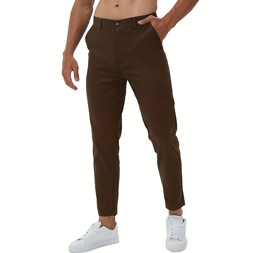 

Per uomo Pantaloni Chino Pantaloni chino Tasche Liscio Comfort Traspirante Esterno Giornaliero Per uscire Di tendenza Informale Vino