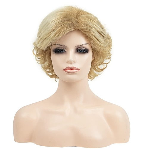 

Parrucca quotidiana in fibra resistente al calore a strati ondulati/ricci da donna molto bella ed elegante