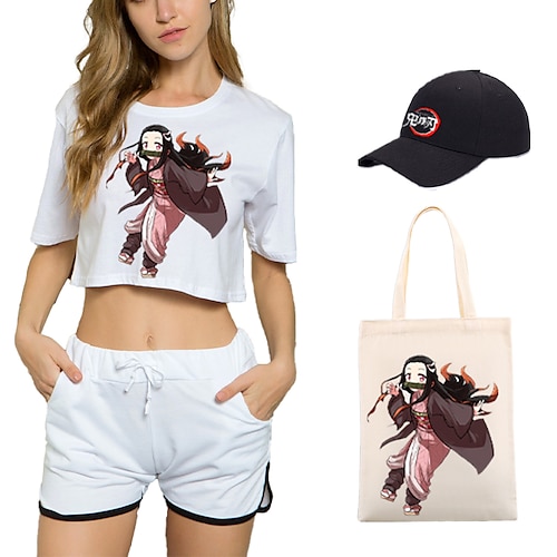 

Demon Slayer: Kimetsu no Yaiba Kamado Nezuko T-shirt Shorts Baseball Cap Print Graphic Bag Shorts Hat For Women's Adults' Hot Stamping 100% Polyester Casual Daily