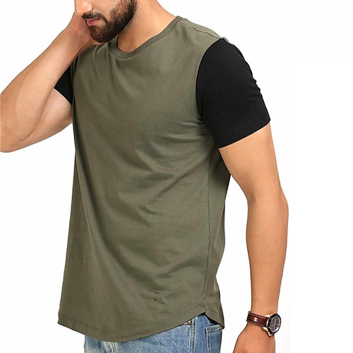 

Per uomo maglietta T-shirt Color Block Girocollo Strada Da mare Maniche corte Abbigliamento Di tendenza Originale Essenziale