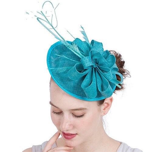 

fascinators Tøy Kentucky Derby Hesteløp Retro Rød Elegant Med Fjær Blomster Hodeplagg Hodeplagg