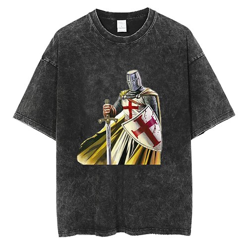 

El último templario Caballeros templarios Cruzado T-Shirt Camiseta extragrande lavada con ácido Estampado Retro punk y gótico Camiseta Para Hombre Mujer Unisexo Adulto Estampado en caliente 100