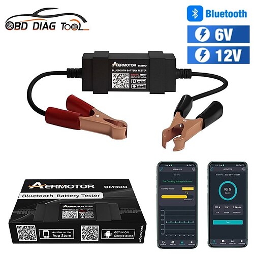 

Testeur de batterie de voiture bm300 assistant de batterie sans fil 12v travail pour ios/android analyseur automatique moniteur circuit système électrique