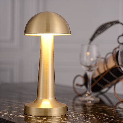 

metal champignon opladning touch bordlampe vintage bar hotel cafe spisebord kreativ sengelampe natlys usb strømforsyning