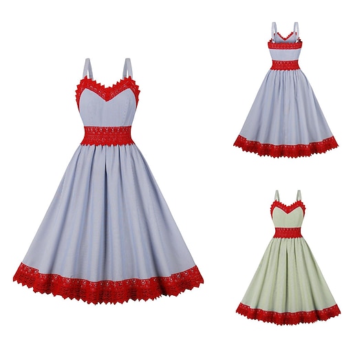 

Audrey Hepburn Retro Antiguo 1950s Vestido swing Vestido acampanado Mujer Disfraz Cosecha Cosplay Casual Diario Vestido Mascarada