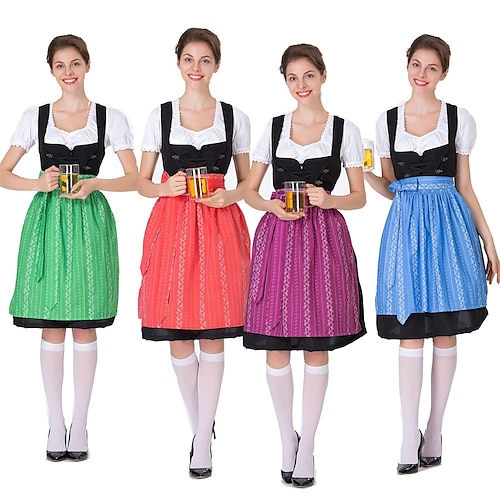 

dirndl trachtenkleider oktoberfest ølkjole voksne kvinders bayerske karnevalskostume halloween festival oktoberfest ølfestival ferie plaid / check