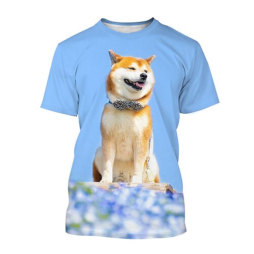 

Animal Chien Shiba Inu Manches Ajustées Animé Art graphique Tee-shirt Pour Homme Femme Unisexe Adulte Impression 3D 100 % Polyester Casual Quotidien