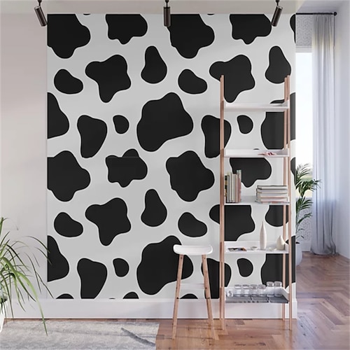 

padrão de vaca mural de parede animal papel de parede listra adesivo de cobertura de parede casca e vara removível material de pvc/vinil autoadesivo/adesivo decoração de parede necessária para sala de