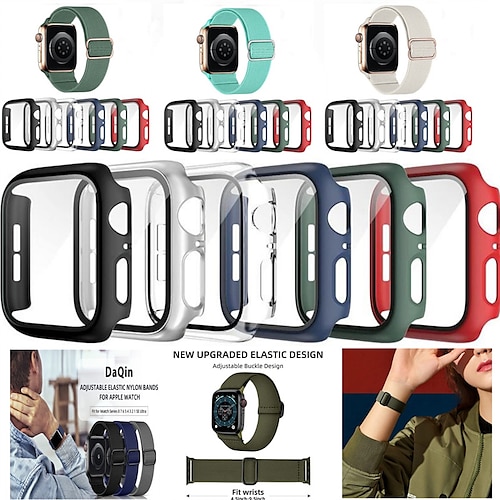 

Loop Solo Compatível com Pulseira Apple Watch 38mm 40mm 41mm 42mm 44mm 45mm 49mm com caixa Antichoque Tecido pulseira de substituição para iwatch Series Ultra 8 7 6 5 4 3 2 1 SE