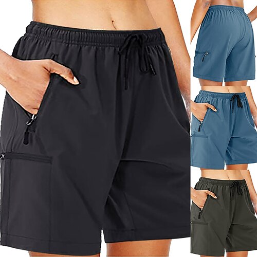

Per donna Pantaloncini modello cargo Maglia da escursione Esterno Standard Ripstop Traspirante Leggero Asciugatura rapida Pantaloncini / Cosciali Pantaloni Vita elastica Nero Blu Cotone Pesca Scalate