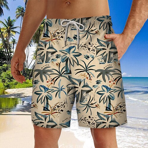 

Herre Surfeshorts Badeshorts Snorer med mesh fôr Elastisk midje Kokosnøttre Grafiske trykk Hurtigtørkende Kort Avslappet Daglig Ferie Hawaiisk Bohem Lilla Aprikos Mikroelastisk