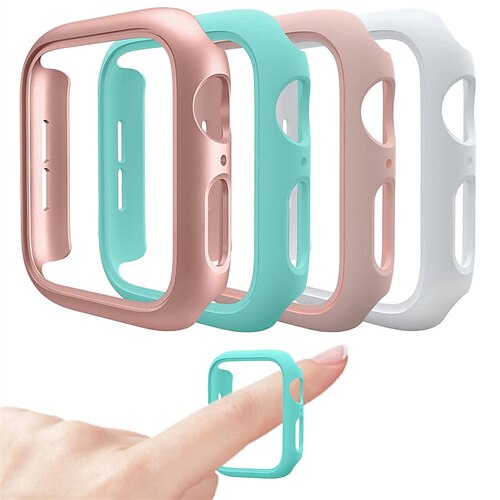 

4 Packung Uhrengehäuse Kompatibel mit Apple Watch Ultra 49mm / Series 8 7 41mm 45mm / Series 6 5 4 SE 40mm 44mm / Series 3 2 1 38mm 42mm Kratzfest Stoßresistent Harter PC Beobachten Abdeckung