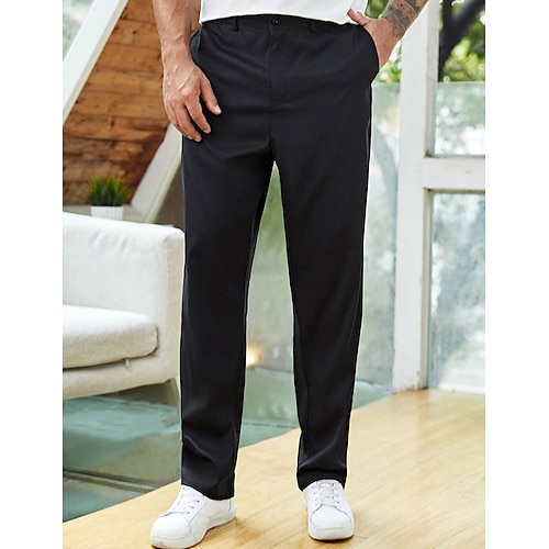 

Per uomo Pantaloni Chino Pantaloni chino Tasche Liscio Comfort Traspirante Esterno Giornaliero Per uscire Misto cotone Informale Nero