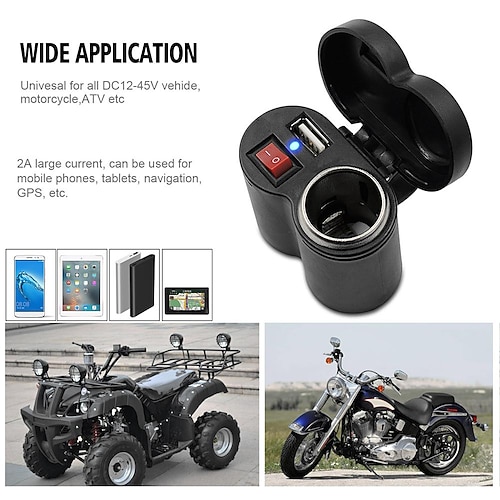 StarFire Motorcycle USB Charger Cigarette Lighter Socket Usb