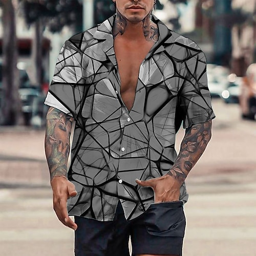 Color Block Colorful Artistic Abstract Men's Shirt Daily Wear Going out ...